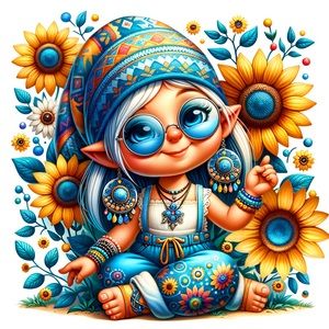 Sunflower hippie gnome 20 oz tumbler